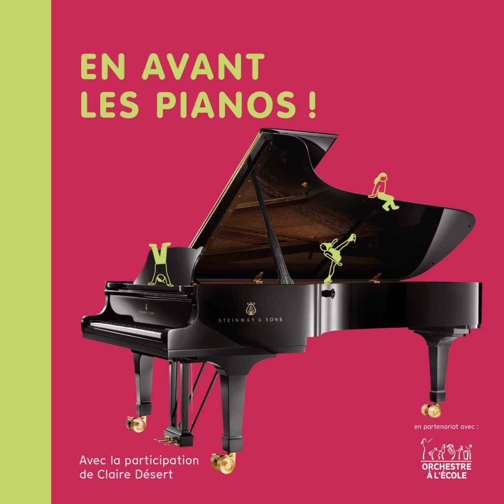 En avant les pianos ! un livre jeunesse sur le piano, l'anatomie, l'histoire, la facture, la première leçon, les morceaux emblématiques de l'iinstrument de musique avec Claire Désert, Editions andantino