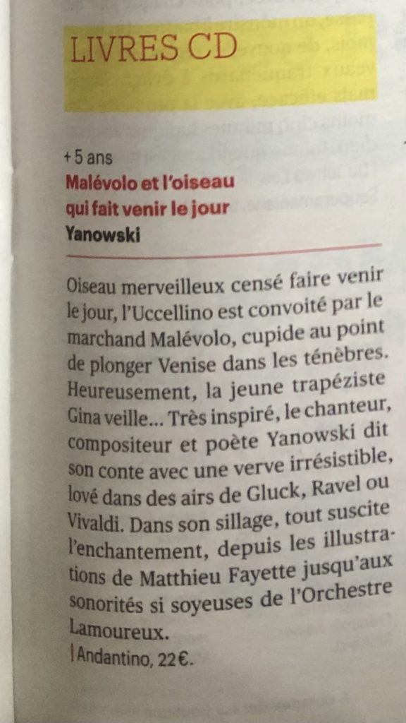 Télérama Andantino cadeau 2024